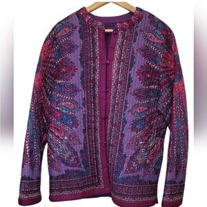 Reversible Quilted Cotton Coat/Jacket Size Large (Oversized)